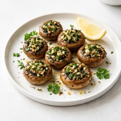 Image of Champiñones al Horno con Hierbas y Ajo.