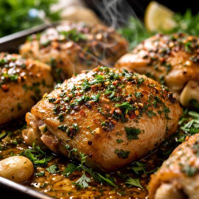 Image of Whole30 Herb and Garlic Roasted Chicken Thighs