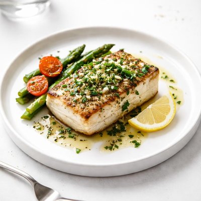 Image of Herb and Wine Halibut Steak