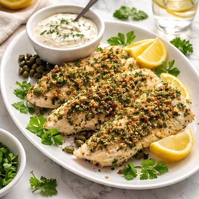 Image of Herb Baked Fish with Tartar Sauce