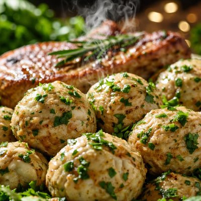 Image of Herb Dumplings with Pork Chops