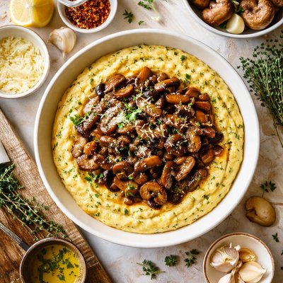 Image of Herb Infused Polenta with Mushroom Ragout