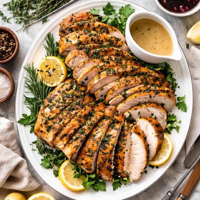 Image of Herb Roasted Turkey Breasts with Pan Gravy