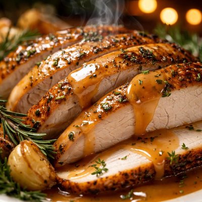 Image of Herb Roasted Turkey with Maple Gravy