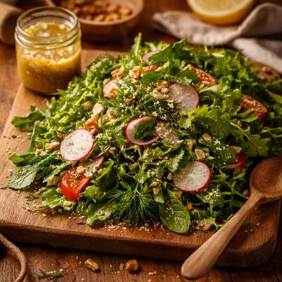 Image of Herb Salad with Lemon Shallot Vinaigrette