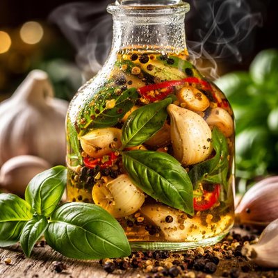 Image of Herbal Vinegar with Garlic Basil