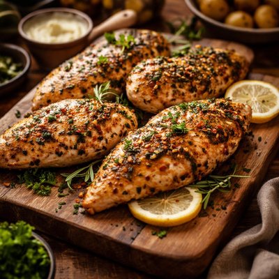 Image of Herbed Baked or Grilled Chicken or Fish