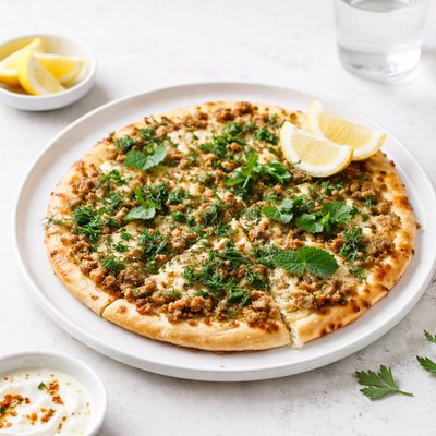 Image of Herbed Cheese Pizza Lahmacun