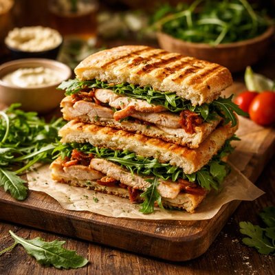 Image of Herbed Chicken and Arugula Rocket Panini