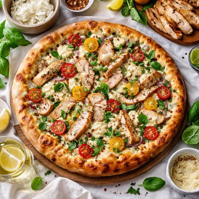 Image of Herbed Chicken with Boursin Pizza