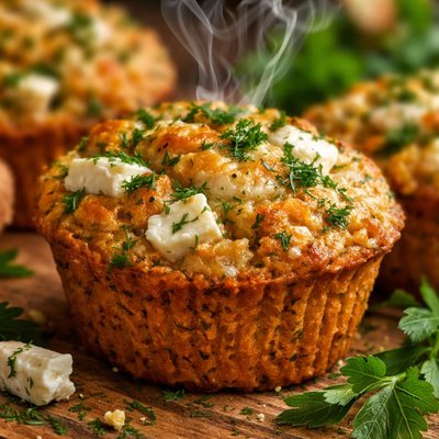 Image of Herbed Feta and Pumpkin Muffins