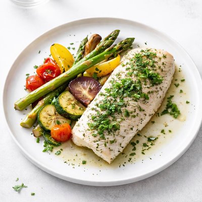 Image of Herbed Fish and Vegetables Barbecued or Oven Baked
