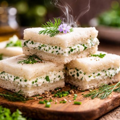 Image of Herbed Goat Cheese Tea Sandwiches