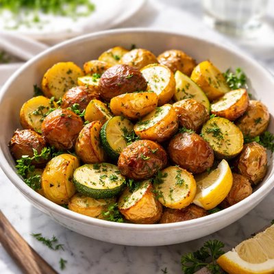 Image of Herbed Potatoes and Squash