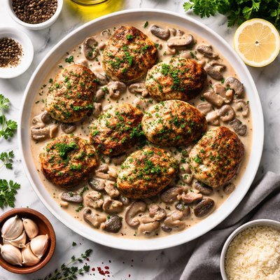 Image of Herbed Rissoles with Mushroom Sauce