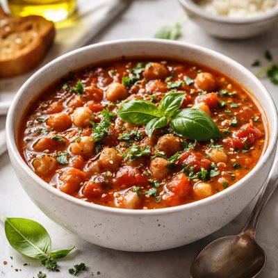 Image of Herbed Tomato and Chickpea Soup