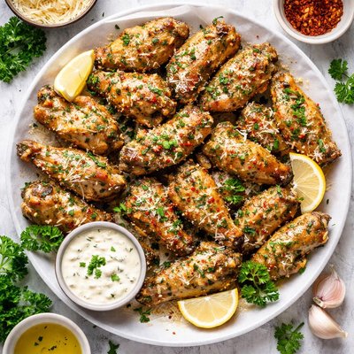 Image of Herby Garlic Parmesan Baked Chicken Wings