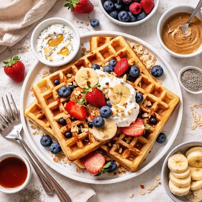 Image of Waffles de Bajo en Carbohidratos y Alto en Proteínas