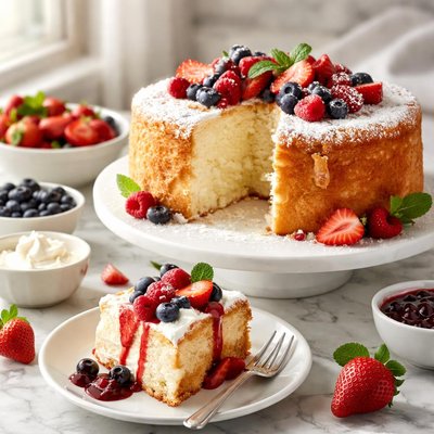 Image of High Altitude Angel Food Cake with Variations