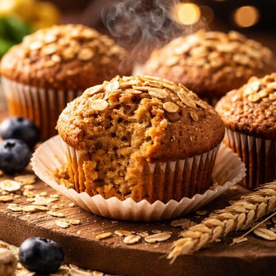 Image of High Fiber Cholesterol Free Oat Bran Muffins