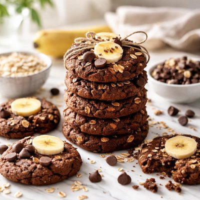 Image of High Fibre Added Sugar Free Banana Chocolate Cookies
