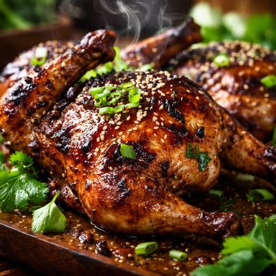 Image of Hoisin Marinated Grilled Cornish Game Hens