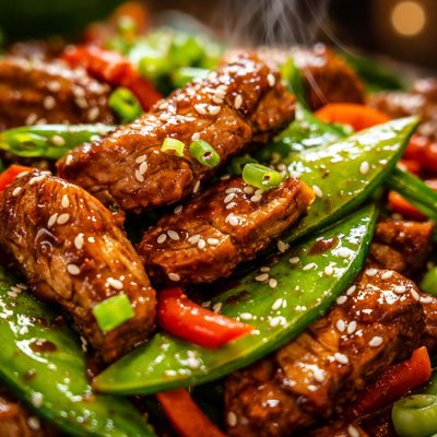Image of Hoisin Pork and Snow Pea Stir Fry