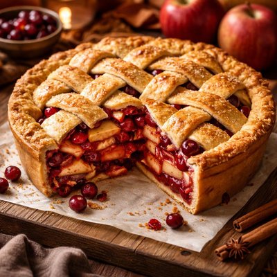 Image of Holiday Apple Cranberry Layer Pie