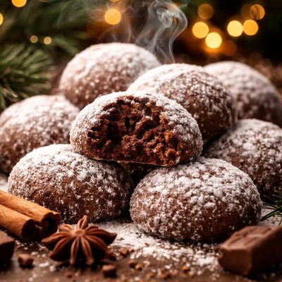 Image of Holiday Chocolate Snowball Cookies