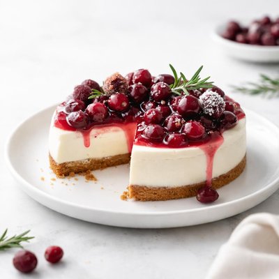 Image of Holiday Cranberry Cherry Cheesecake