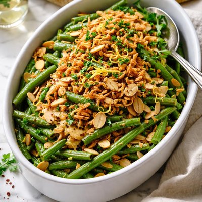 Image of Holiday Green Beans Almondine Casserole