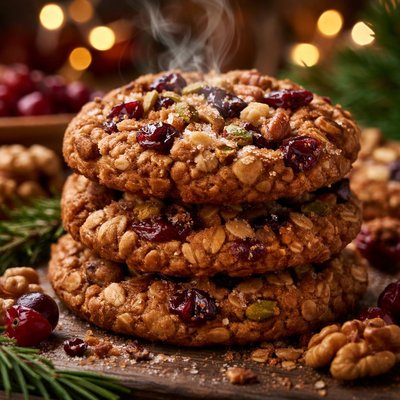 Image of Holiday Oatmeal Cookies with Dried Fruit and Nuts
