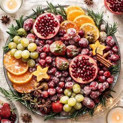 Image of Holiday Sparkling Fruit Centerpiece