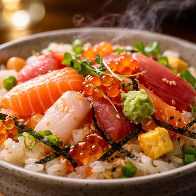 Image of Home Style Sushi Over Rice Chirashizushi