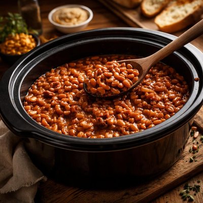 Image of Homemade Baked Beans in the Crock Pot