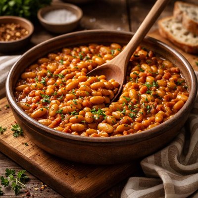 Image of Homemade Baked Yellow Eyed Beans