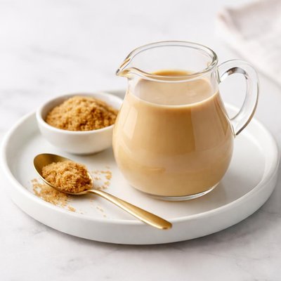 Image of Crema para el café casera baja en grasa de azúcar moreno