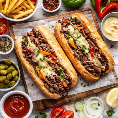 Image of Homemade Cheesesteak Sandwich