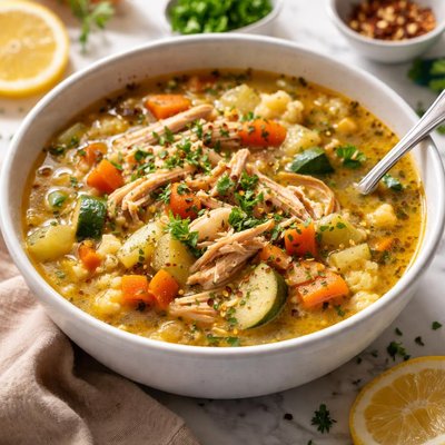 Image of Whole30 Homemade Chicken Vegetable Soup