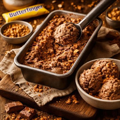 Image of Homemade Chocolate Butterfinger Ice Cream