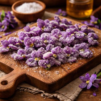 Image of Homemade Crystallised Flowers Violets
