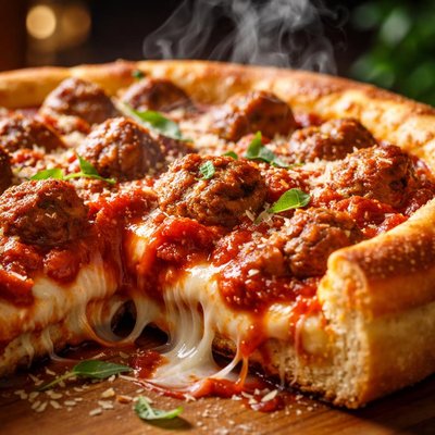 Image of Homemade Deep Dish Sausage Pizza