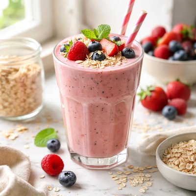 Image of Homemade Fruit Smoothie with Oats