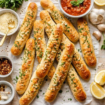 Image of Homemade Garlic Breadsticks