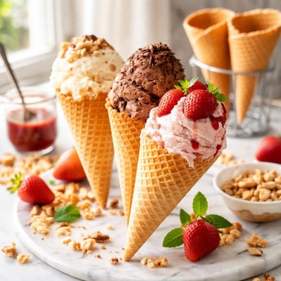 Image of Homemade Ice Cream Cones