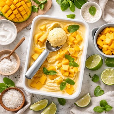 Image of Homemade Mango Ice Cream