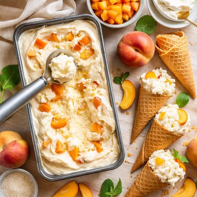 Image of Homemade Peaches N Cream Ice Cream