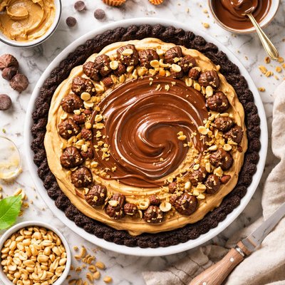 Image of Homemade Peanut Butter Chocolate Pie