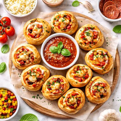 Image of Vegetarian Homemade Pizza Rolls