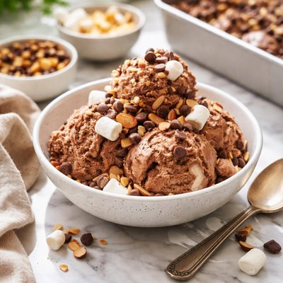 Image of Homemade Rocky Road Ice Cream